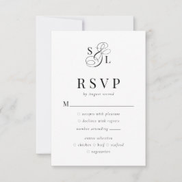 Elegant Classic Ampersand Monogram Bröllop OSA Kort