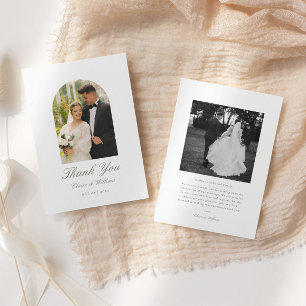 Elegant Classic Arch Photo Bröllop Tack Kort
