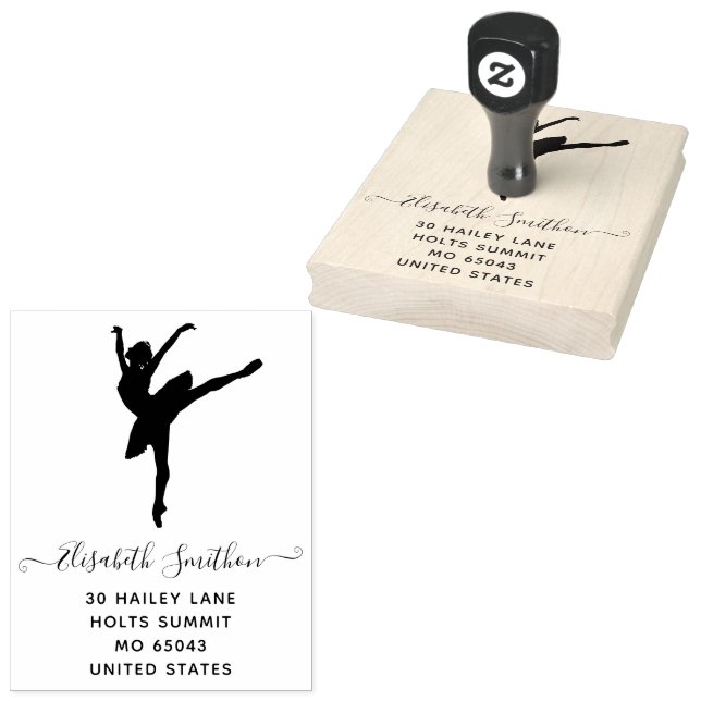 Elegant Classic Ballet Dancer Personal Stationery Stämpel (Stämplad)