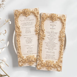 Elegant Classic Baroque Frame Wedding Program