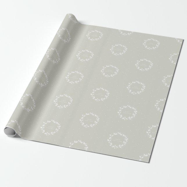 Elegant Classic Beige God jul Holly Wand Presentpapper (Utrullad)