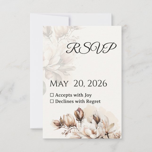 Elegant Classic Beige Magnolia OSA kort (Framsida)