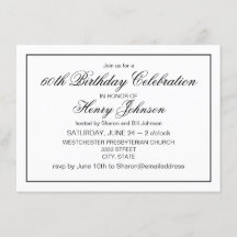 Elegant Classic Black and White 60:e födelsedagen