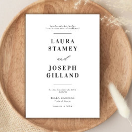 Elegant Classic Black and White Bröllop Inbjudningar