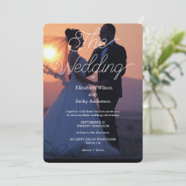 Elegant Classic Black and White Caligraphy Wedding Inbjudningar