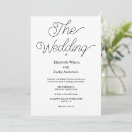 Elegant Classic Black and White Caligraphy Wedding Inbjudningar