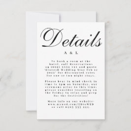 Elegant Classic Black and White Caligraphy Wedding OSA Kort