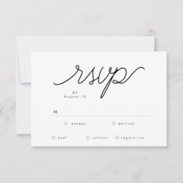 Elegant Classic Black and White Caligraphy Wedding OSA Kort
