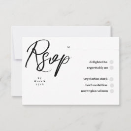 Elegant Classic Black and White Caligraphy Wedding OSA Kort
