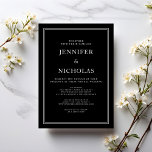 Elegant Classic Black and White Virtuella Bröllop Inbjudningar<br><div class="desc">Elegant Classic Black and White Virtuell bröllopsinbjudan.</div>
