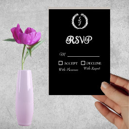 Elegant Classic Black Monogram OSA kort för andnin