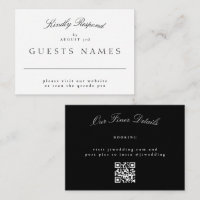 Elegant Classic Black & White Bröllop QR CODE OSA