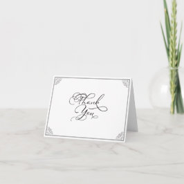 Elegant Classic Black & White Calligraphy Wedding Tack Kort