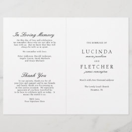 Elegant Classic Black White Forme Bröllopsprogram