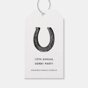 Elegant Classic Black White Horse Tävling Derby P Presentetikett