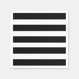 Elegant Classic Black & White Stripe Chic Modern Pappersservett
