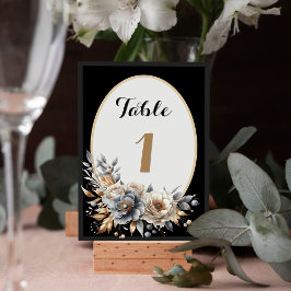 Elegant Classic Blommigt Rustic Bröllop Bord 5 Bordsnummer