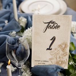 Elegant Classic Blommigt Rustic Bröllop Bord Nº 1 Bordsnummer