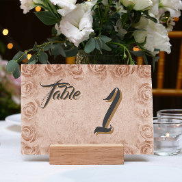 Elegant Classic Blommigt Rustic Bröllop Bord Nº 3 Bordsnummer