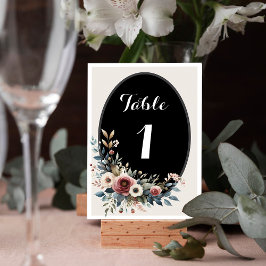 Elegant Classic Blommigt Rustic Bröllop Bord Nº 4 Bordsnummer