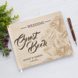 Elegant Classic Blommigt Rustic Bröllop Guest Bok