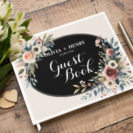 Elegant Classic Blommigt Rustic Bröllop Guest Bok