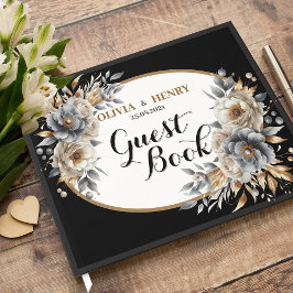 Elegant Classic Blommigt Rustic Bröllop Guest Bok 