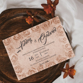 Elegant Classic Blommigt Rustic bröllopsinbjudan 3 Inbjudningar