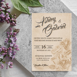 Elegant Classic Blommigt Rustic Wedding-inbjudan Inbjudningar