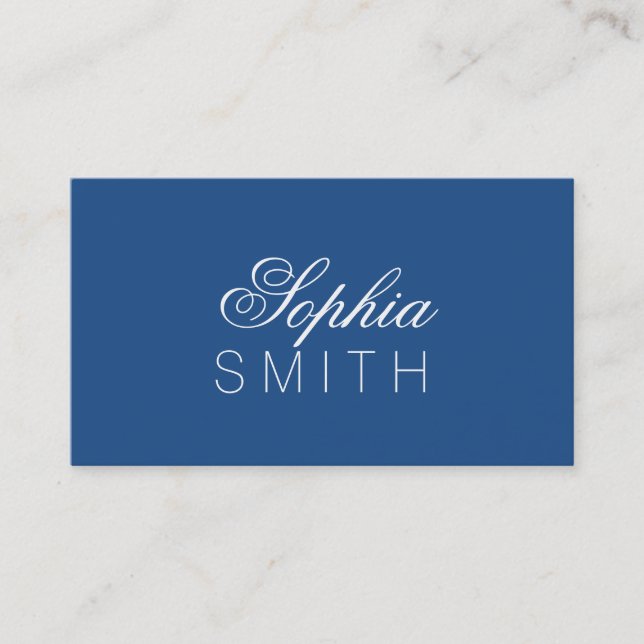 Elegant Classic Blue - Ange ditt namn Visitkort (Framsida)