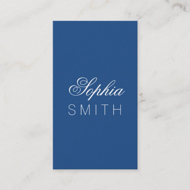 Elegant Classic Blue - Ange ditt namn Visitkort (Framsida)