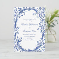 Elegant Classic Blue Fransk Land Blommigt Bröllop