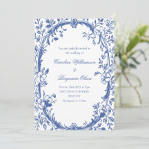 Elegant Classic Blue Fransk Land Blommigt Bröllop