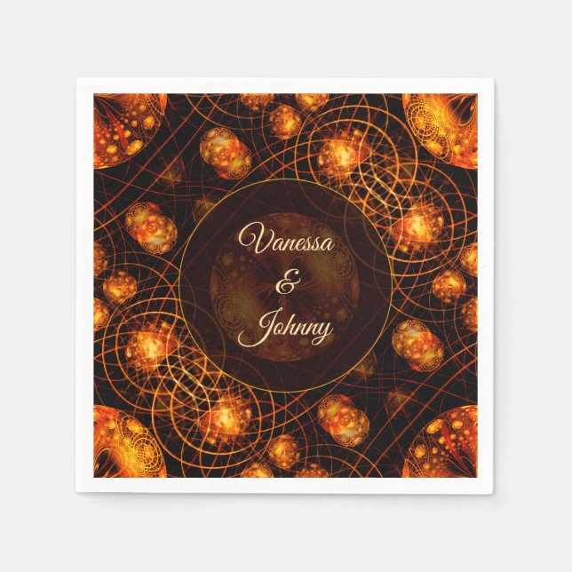 Elegant Classic Boho Modern Gold #901 Wedding Pappersservett (Framsidan)