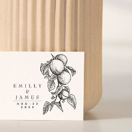 Elegant Classic Botanical Orange Bröllop Stämpel
