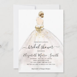 Elegant Classic Bride Bröllop Gown Möhippa Inbjudningar