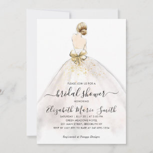 Elegant Classic Bride Bröllop Gown Möhippa Inbjudningar