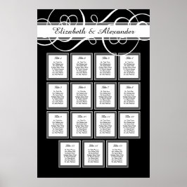 Elegant Classic Bröllop 15 Bord sätesdiagram Poster