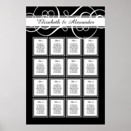 Elegant Classic Bröllop 16 Bord sätesdiagram Poster