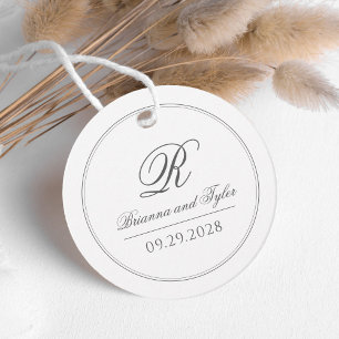 Elegant Classic Bröllop Monogram Gåvor Etiketter