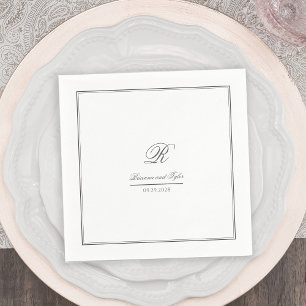 Elegant Classic Bröllop Monogram Napkins Pappersservett