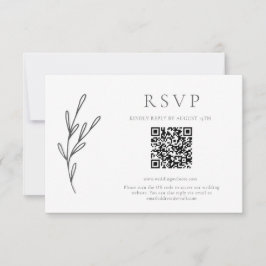 Elegant Classic Bröllop QR-kod för svartvit OSA Kort
