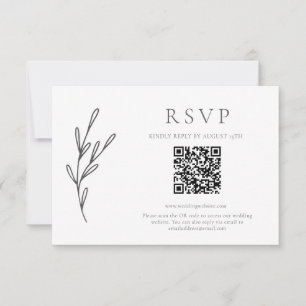 Elegant Classic Bröllop QR-kod för svartvit OSA Kort