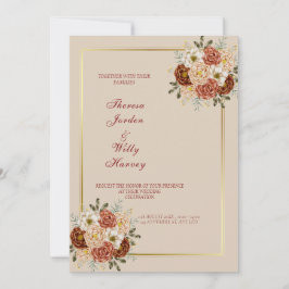 Elegant Classic: Brun bröllopsinbjudning Inbjudningar