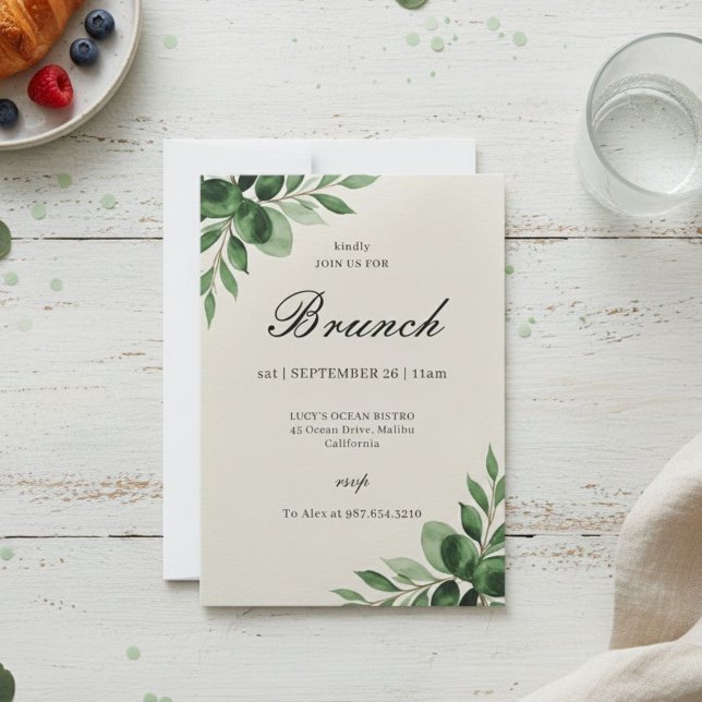 Elegant Classic Brunch Invitation Julkort (Skapare uppladdad)