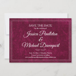 Elegant Classic Burgundy Berry Wedding Save Date Spara Datumet