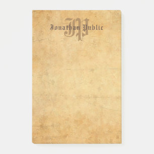 Elegant Classic Calligraphed Monogram-mall Post-it Block