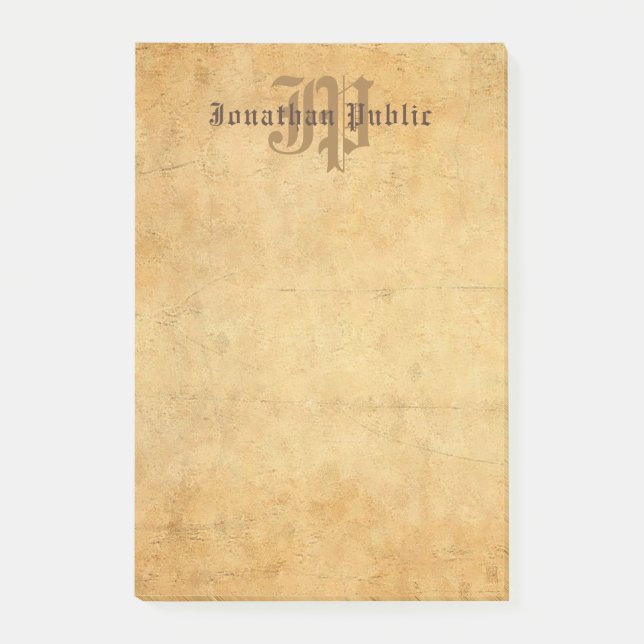 Elegant Classic Calligraphed Monogram-mall Post-it Block (Framsida)