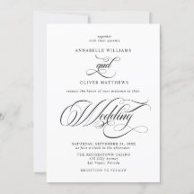 Elegant Classic Calligraphy Black & White Bröllop