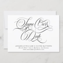 Elegant Classic Calligraphy Black & White Bröllop